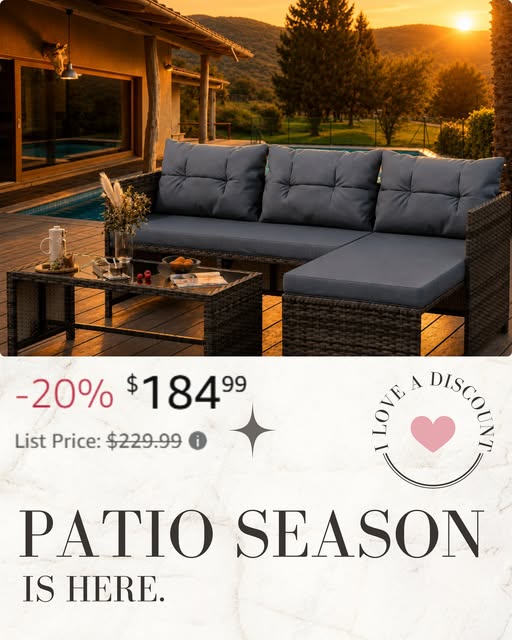 Price Drop On Shintenchi 3 Piece Wicker Patio Set For 184.XX