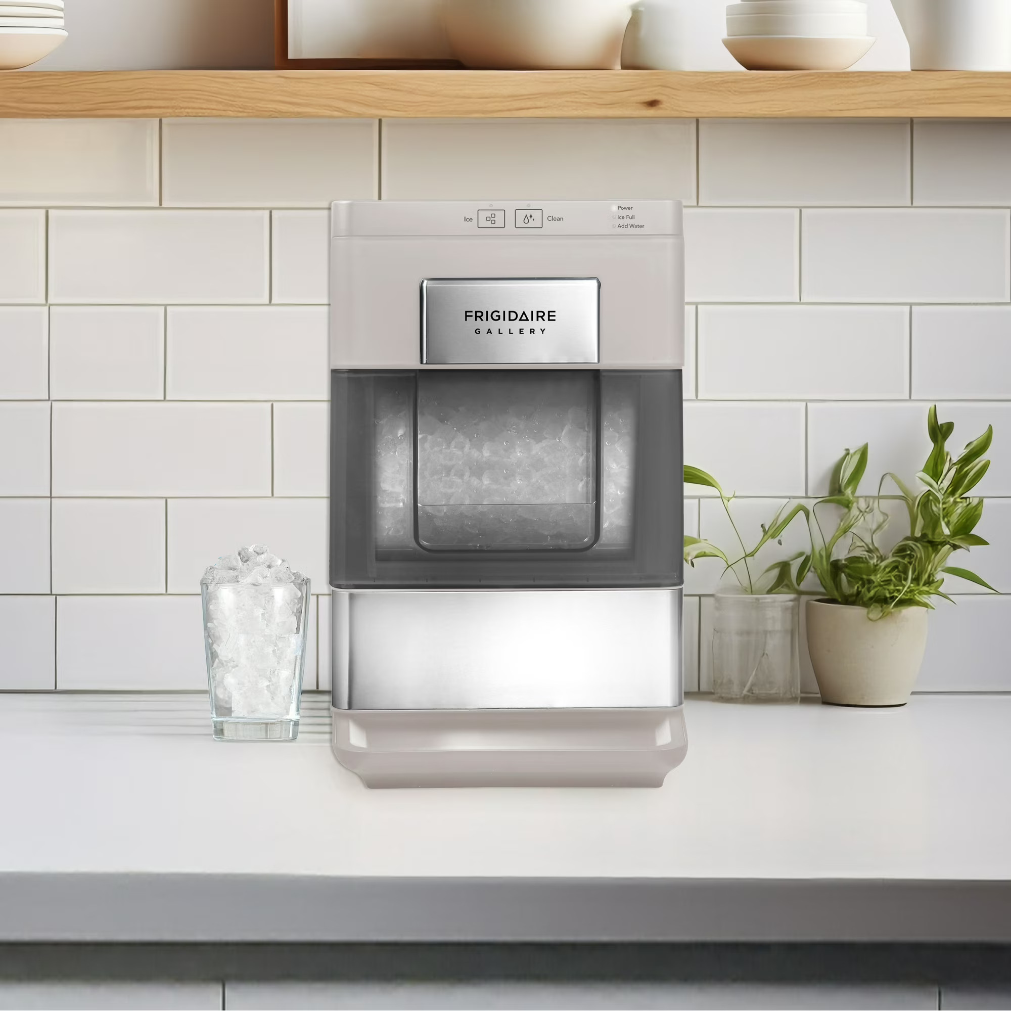 Frigidaire Gallery 33 lbs. Nugget Ice Maker with Touchscreen Controls, Premium Self-Cleaning Countertop Ice Machine for Home Kitchens, Entertaining, Grey