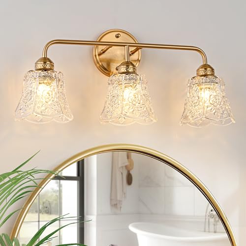 3-Light Brushed Gold Bathroom Vanity Light, 50% Off Code, 26.XX ✨