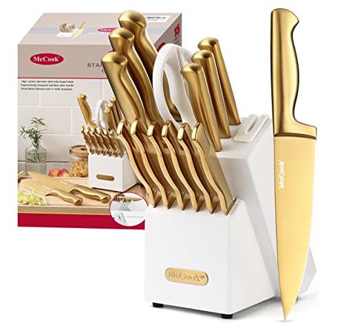 15-Piece Gold Kitchen Knife Block Set, 45% Price Drop, 66.XX 🔪