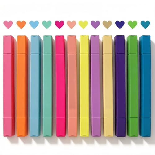 12-Pack Pastel Dual Tip Highlighters, 3.XX 🖍️