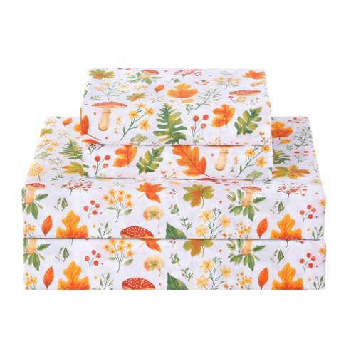 Softan Orange Floral King Sheet Set, 29.XX 🍁