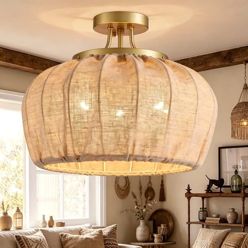 Boho 15.7-Inch Woven Ceiling Light, 50% Off Code, 29.XX 🧺