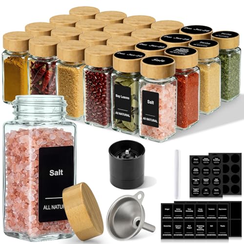 24-Pack Glass Spice Jars with Bamboo Lids, 50% Off Code, 19.XX 🌿