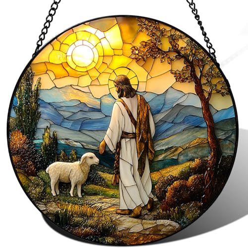 Stained Glass Jesus Suncatcher, 50% Off Code, As Low As 4.XX ✝️