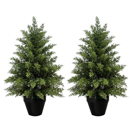 2-Pack Artificial Cedar Topiary Trees, Price Drop, 35.XX 🌲