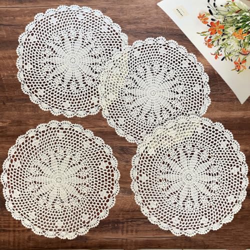 4-Pack Boho Crochet Table Doilies, Clip Coupon, 15.XX 🌸