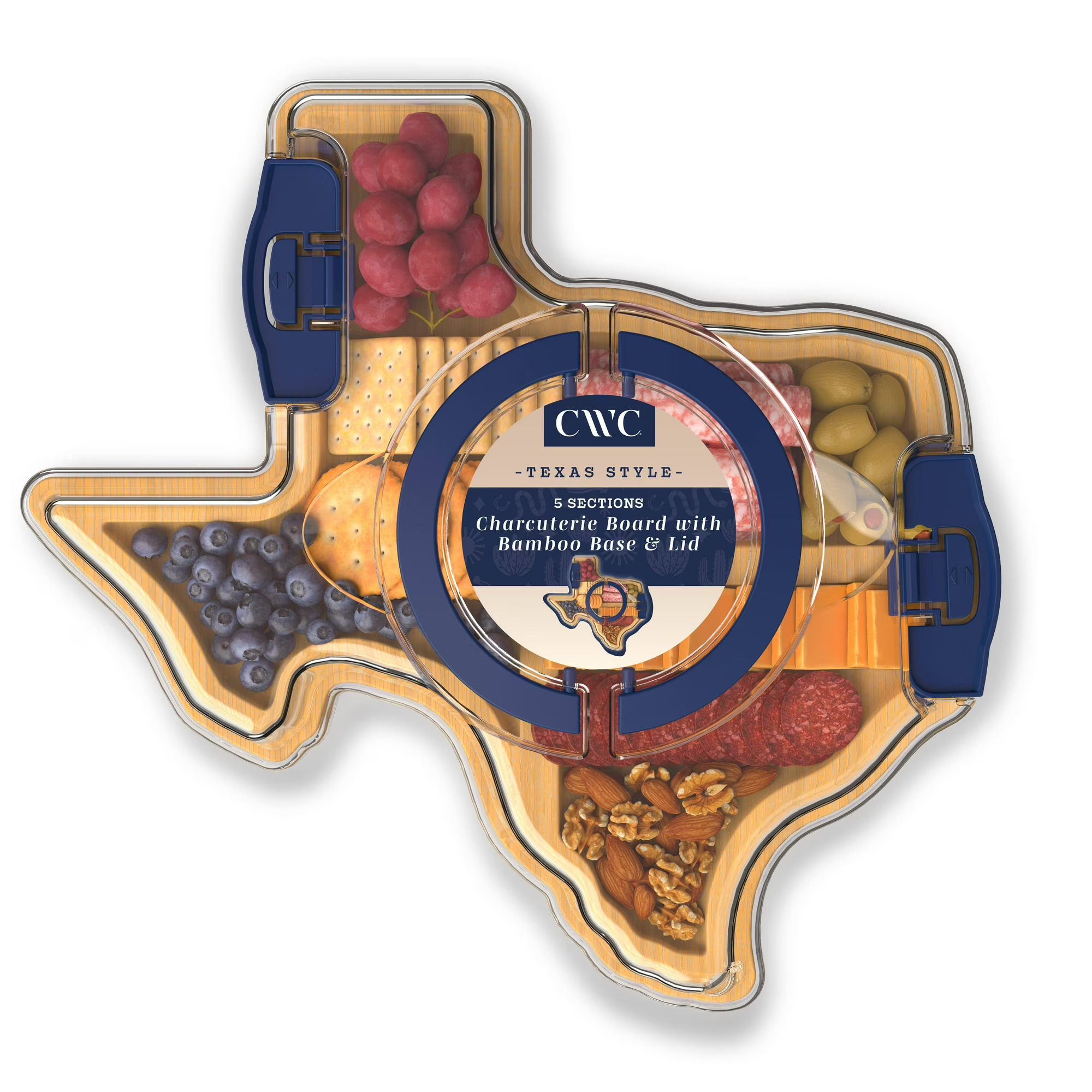 Cook with Color Texas Charcuterie Board with Cover, 9.XX ⭐