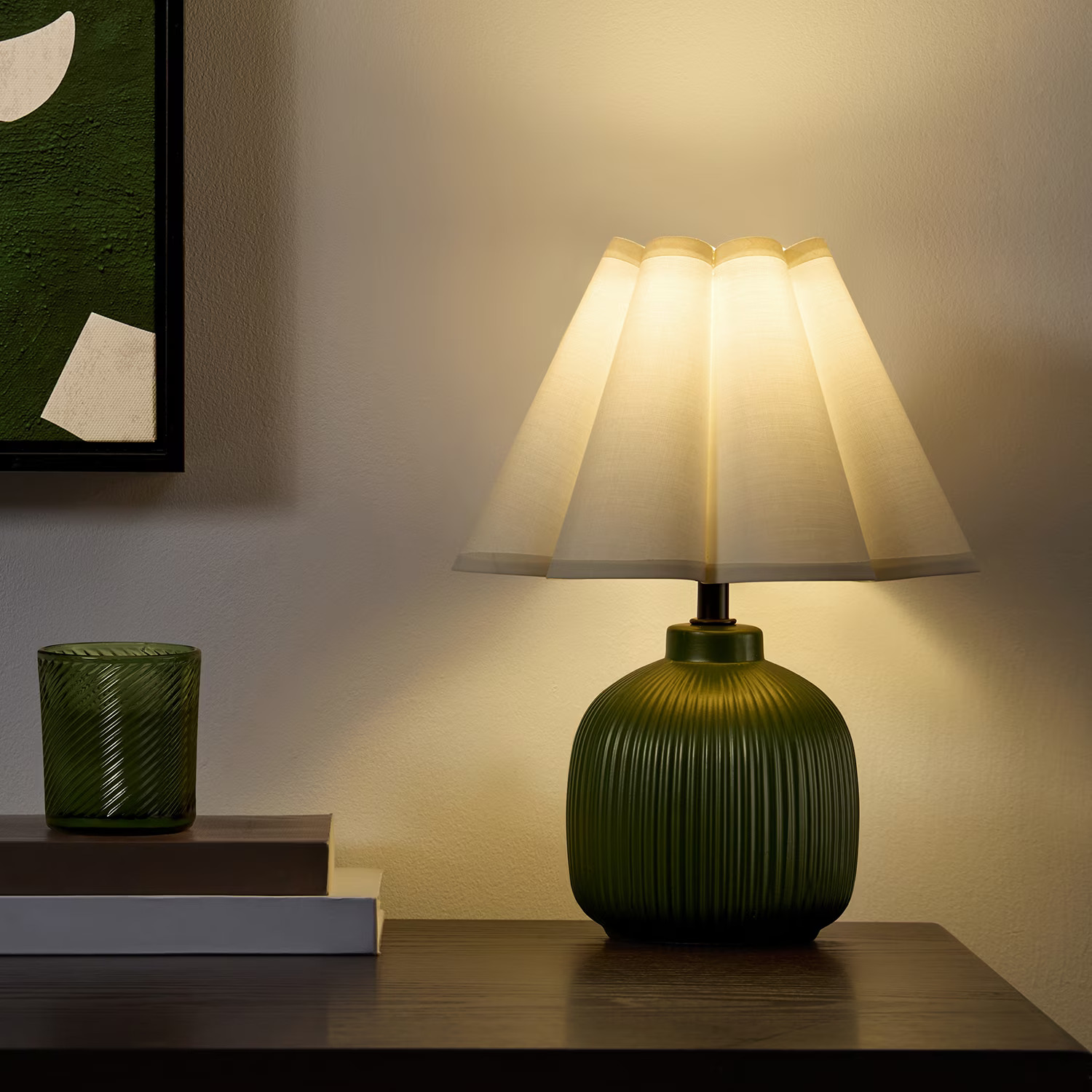 Home Decor Collection 12.5-Inch Green Ceramic Table Lamp, 10.XX 💚